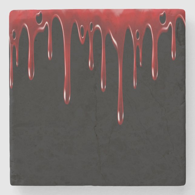 Falln Blood Drips Black Stone Coaster (Front)