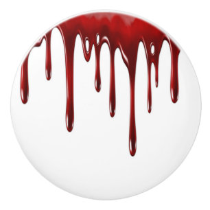 Falln Blood Drips White Ceramic Knob
