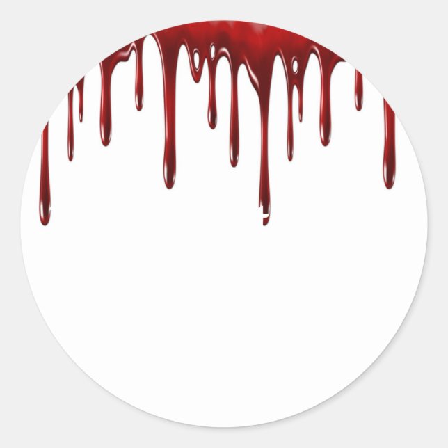 Falln Blood Drips White Classic Round Sticker (Front)