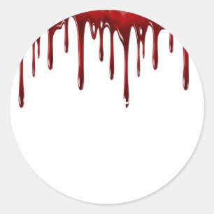Falln Blood Drips White Classic Round Sticker