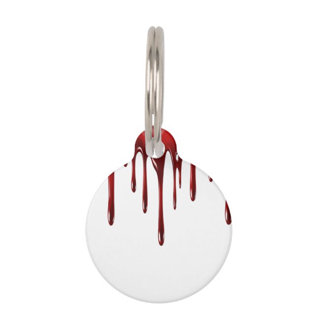 Falln Blood Drips White Pet Tag (Front)