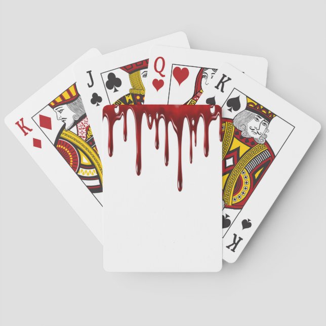 Falln Blood Drips White Playing Cards (Back)