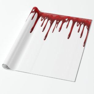 Falln Blood Drips White Wrapping Paper
