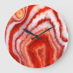 Falln Blood Orange Agate. Large Clock
