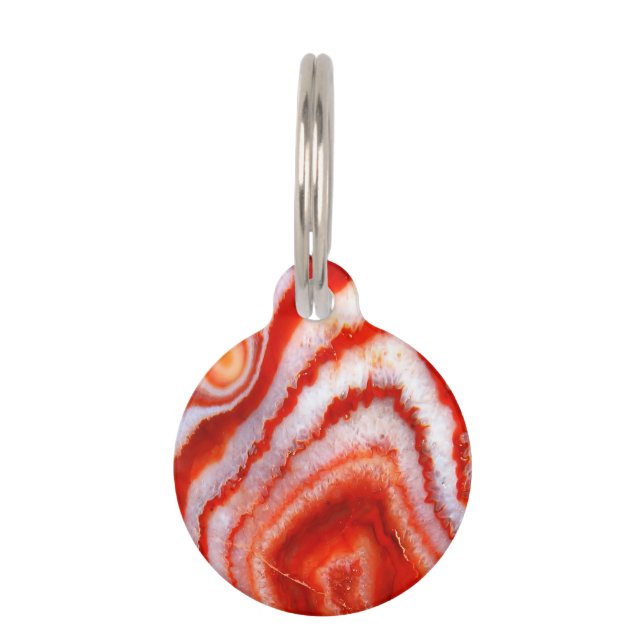 Falln Blood Orange Agate. Pet Tag (Front)
