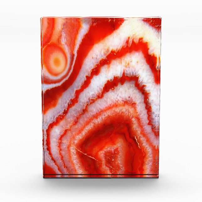 Falln Blood Orange Agate. Photo Block (Front)