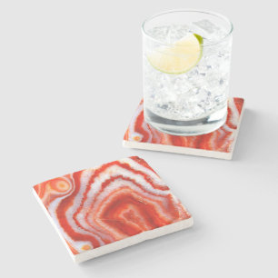 Falln Blood Orange Agate. Stone Coaster