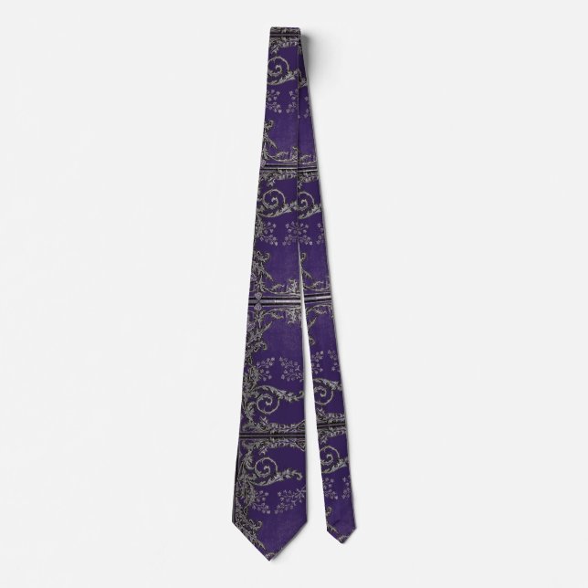 Falln Blue and Silver Thistles Tie (Front)
