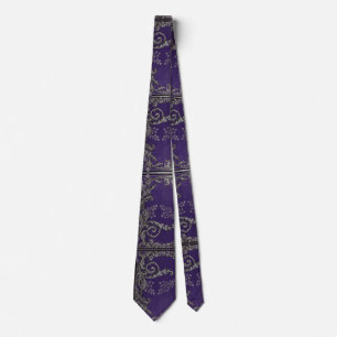 Falln Blue and Silver Thistles Tie