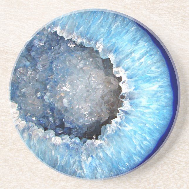 Falln Blue Crystal Geode Coaster (Front)