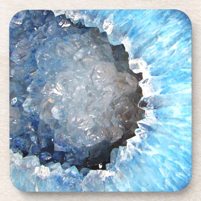Falln Blue Crystal Geode Coaster (Front)