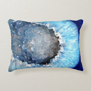 Falln Blue Crystal Geode Decorative Cushion