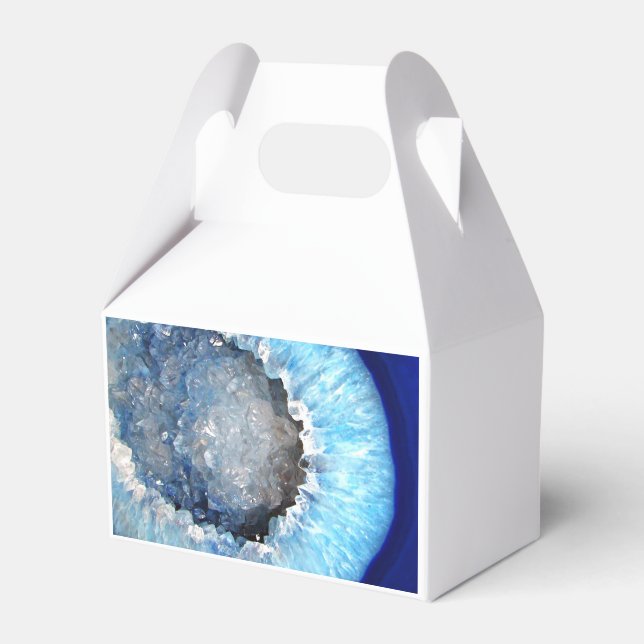 Falln Blue Crystal Geode Favour Box (Front Side)