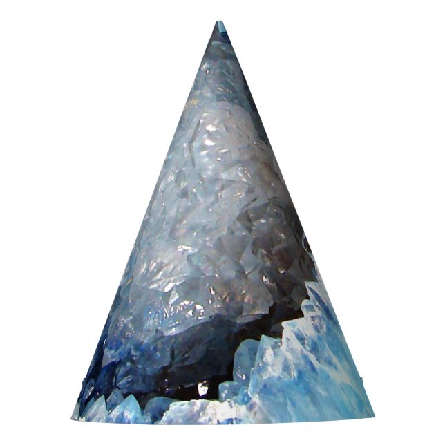 Falln Blue Crystal Geode Party Hat (Front)