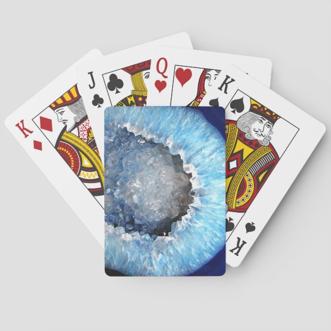Falln Blue Crystal Geode Playing Cards (Back)