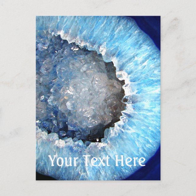 Falln Blue Crystal Geode Postcard (Front)