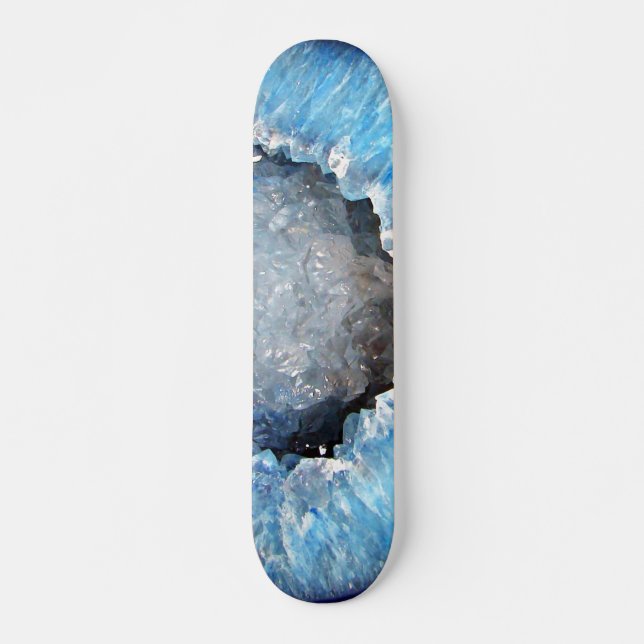 Falln Blue Crystal Geode Skateboard (Front)