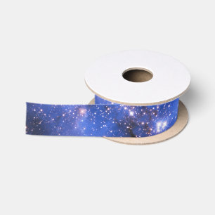 Falln Blue Embrionic Stars Satin Ribbon