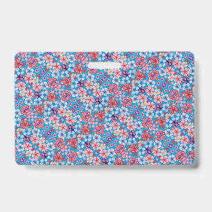 Falln Blue Floral ID Badge