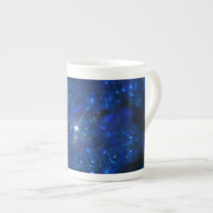 Falln Blue Glass Bubbles Bone China Mug