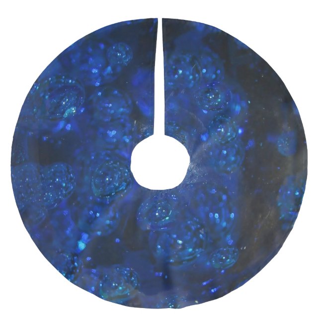 Falln Blue Glass Bubbles Brushed Polyester Tree Skirt (Front)