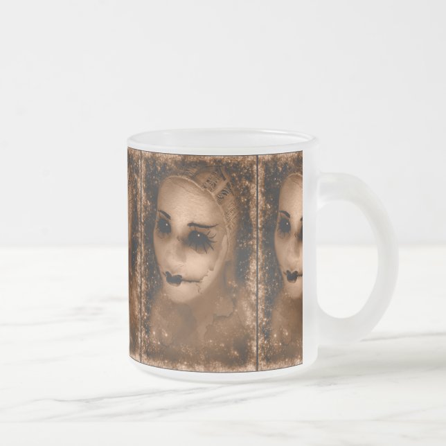 Falln Broken Pierrot Frosted Glass Coffee Mug (Right)