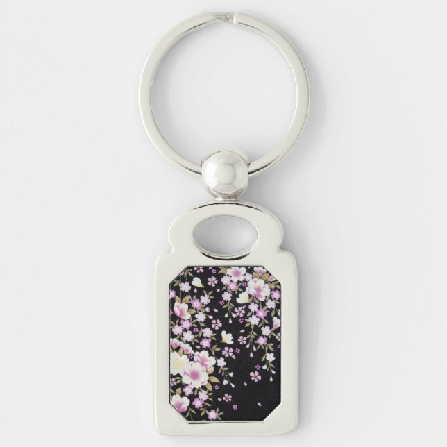 Falln Cascading Pink Flowers Key Ring (Front)