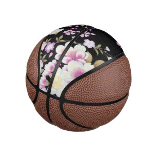 Falln Cascading Pink Flowers Mini Basketball