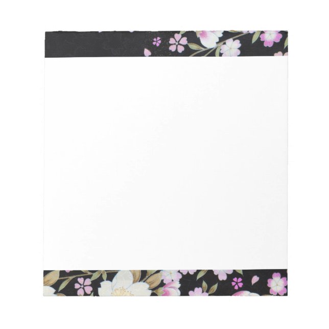 Falln Cascading Pink Flowers Notepad (Front)