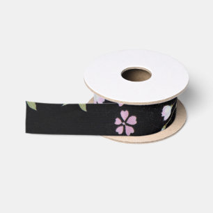 Falln Cascading Pink Flowers Satin Ribbon