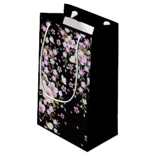 Falln Cascading Pink Flowers Small Gift Bag