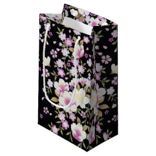 Falln Cascading Pink Flowers Small Gift Bag