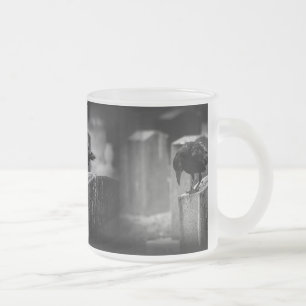 Falln Cemetery Crow Frosted Glass Coffee Mug