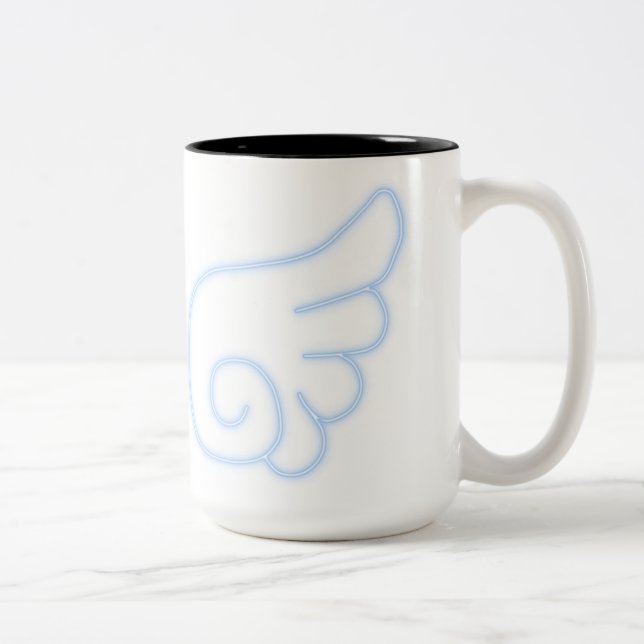 Falln Chibi Angel Wings Two-Tone Coffee Mug (Right)