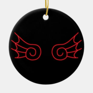Falln Chibi Demon Wings Ceramic Tree Decoration