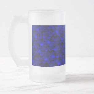 Falln Dark Blue Mermaid Scales Frosted Glass Beer Mug