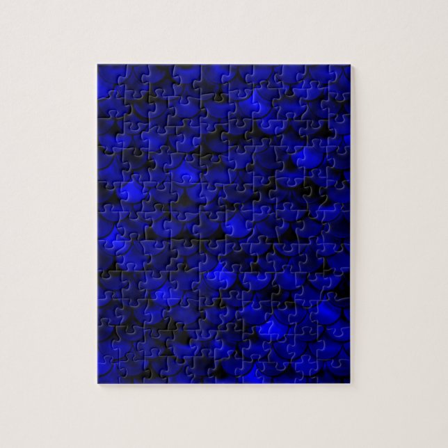 Falln Dark Blue Mermaid Scales Jigsaw Puzzle (Vertical)