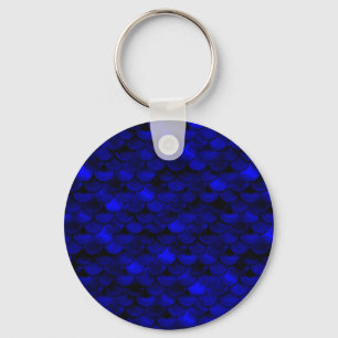 Falln Dark Blue Mermaid Scales Key Ring