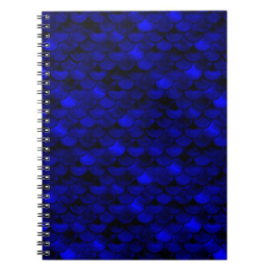 Falln Dark Blue Mermaid Scales Notebook