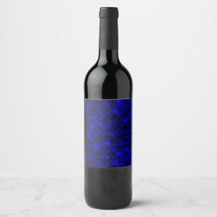Falln Dark Blue Mermaid Scales Wine Label