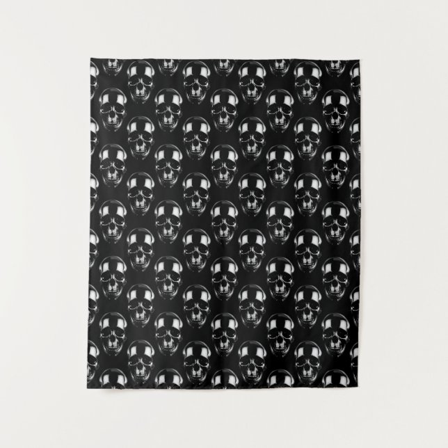 Falln Dark Skulls Tapestry (Front)