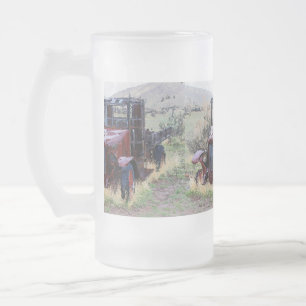 Falln Days Gone By Frosted Glass Beer Mug