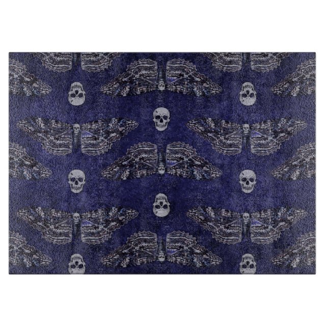 Falln Deathshead Moth and Skulls Cutting Board (Front)