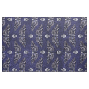 Falln Deathshead Moth and Skulls Fabric