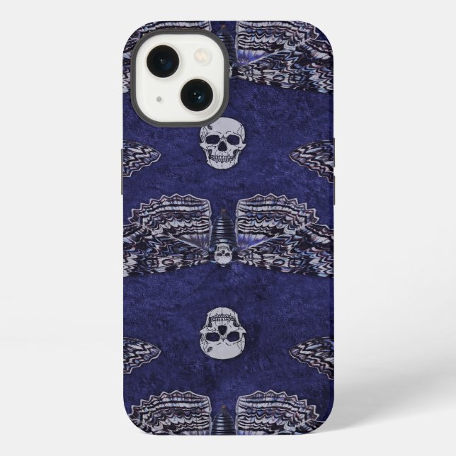 Falln Deathshead Moth and Skulls iPhone Case (Back)