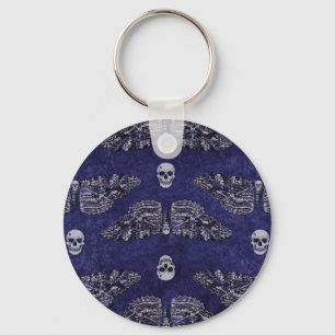 Falln Deathshead Moth and Skulls Key Ring