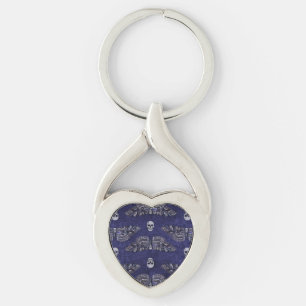 Falln Deathshead Moth and Skulls Key Ring