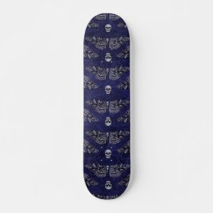 Falln Deathshead Moth and Skulls Skateboard
