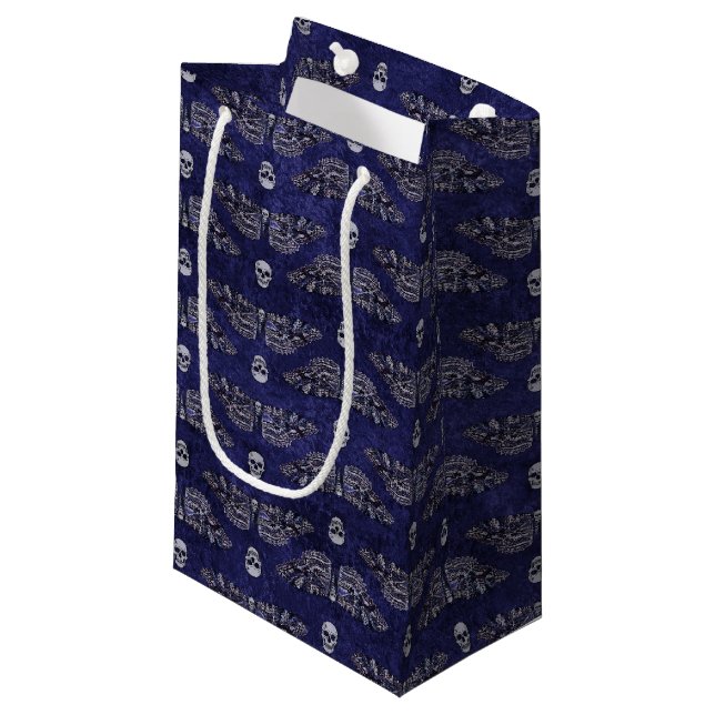 Falln Deathshead Moth and Skulls Small Gift Bag (Front Angled)