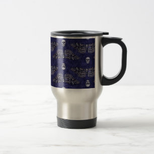 Falln Deathshead Moth and Skulls Travel Mug